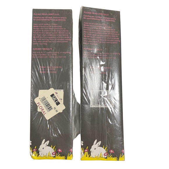 Vintage NIB Robert Alan Candle Company 10" Easter Bunny Tapered Yellow Candles - Picture 6 of 7